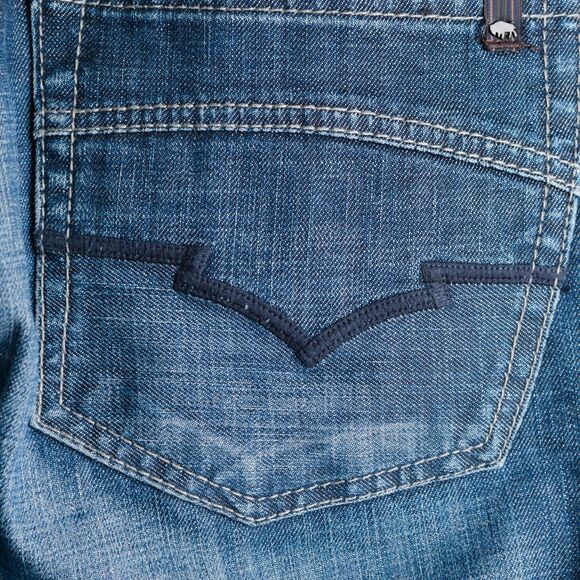 Buffalo David Bitton King-X Jeans Mens 36x32 Blue Basic Slim Boot Stretch Dark - Picture 9 of 15